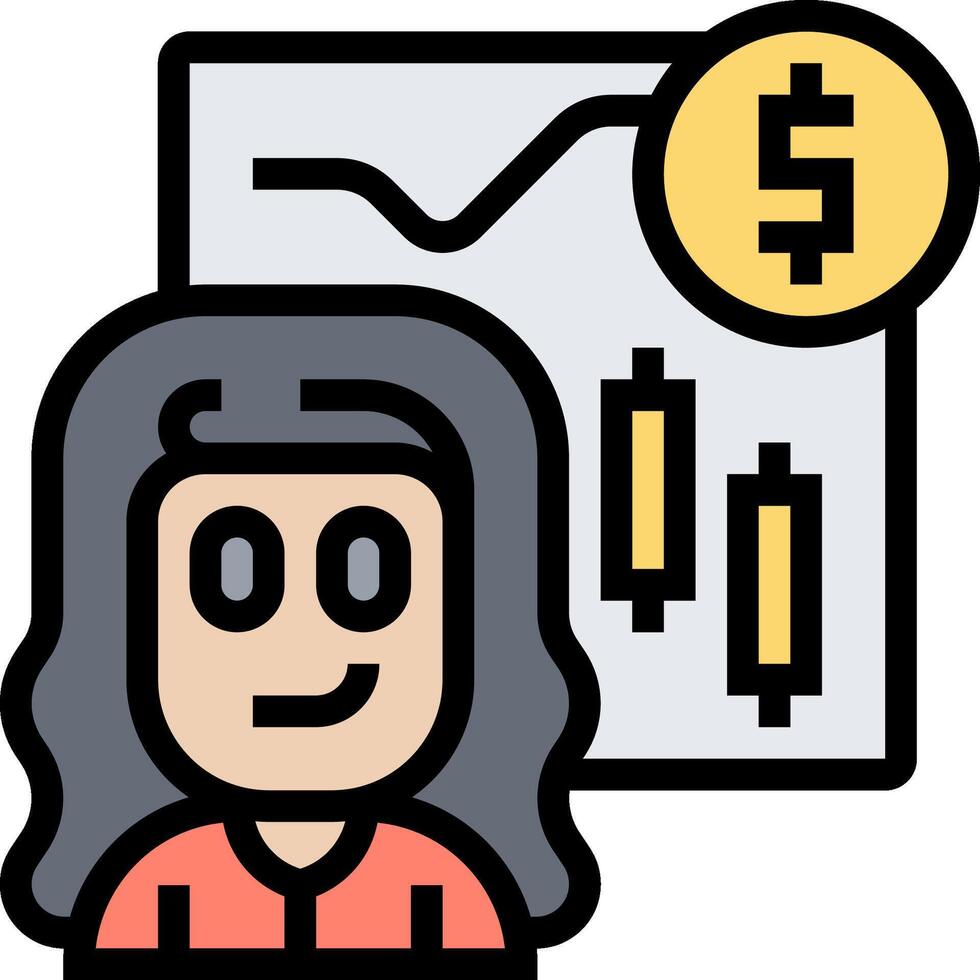 A woman with a dollar sign icon vector