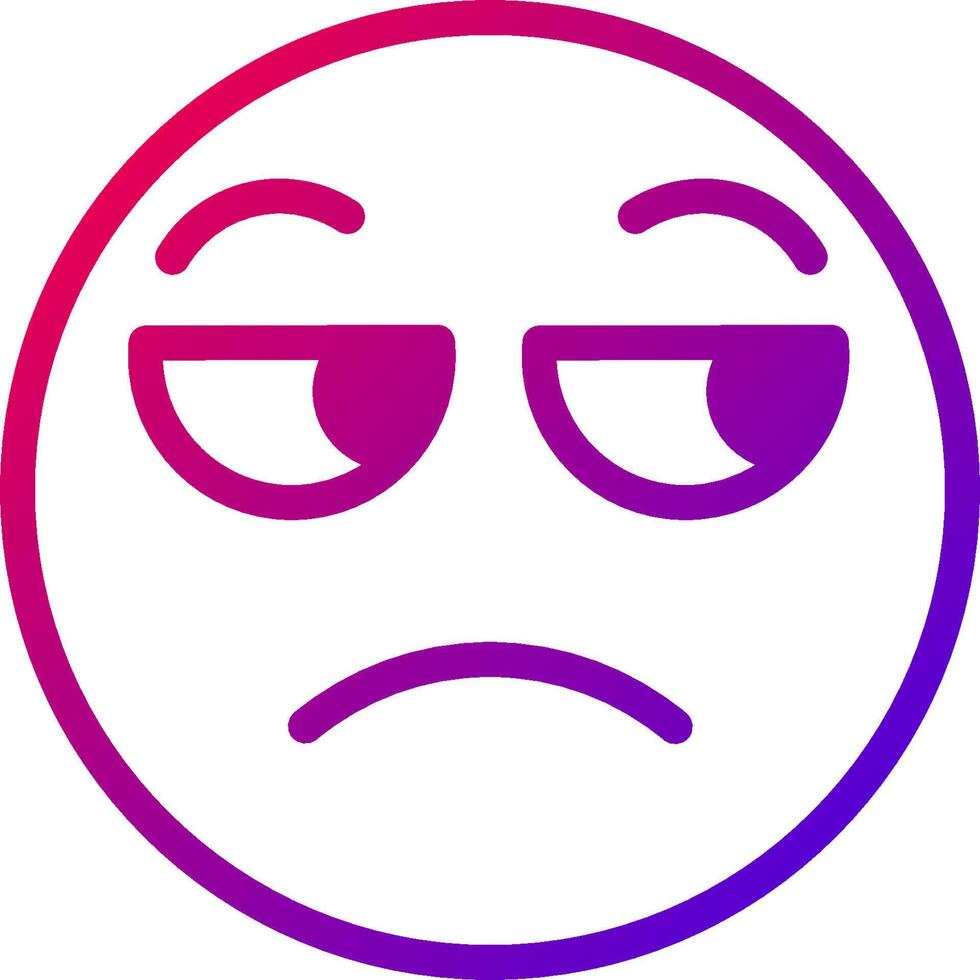 A sad emoticor with a purple and blue background vector