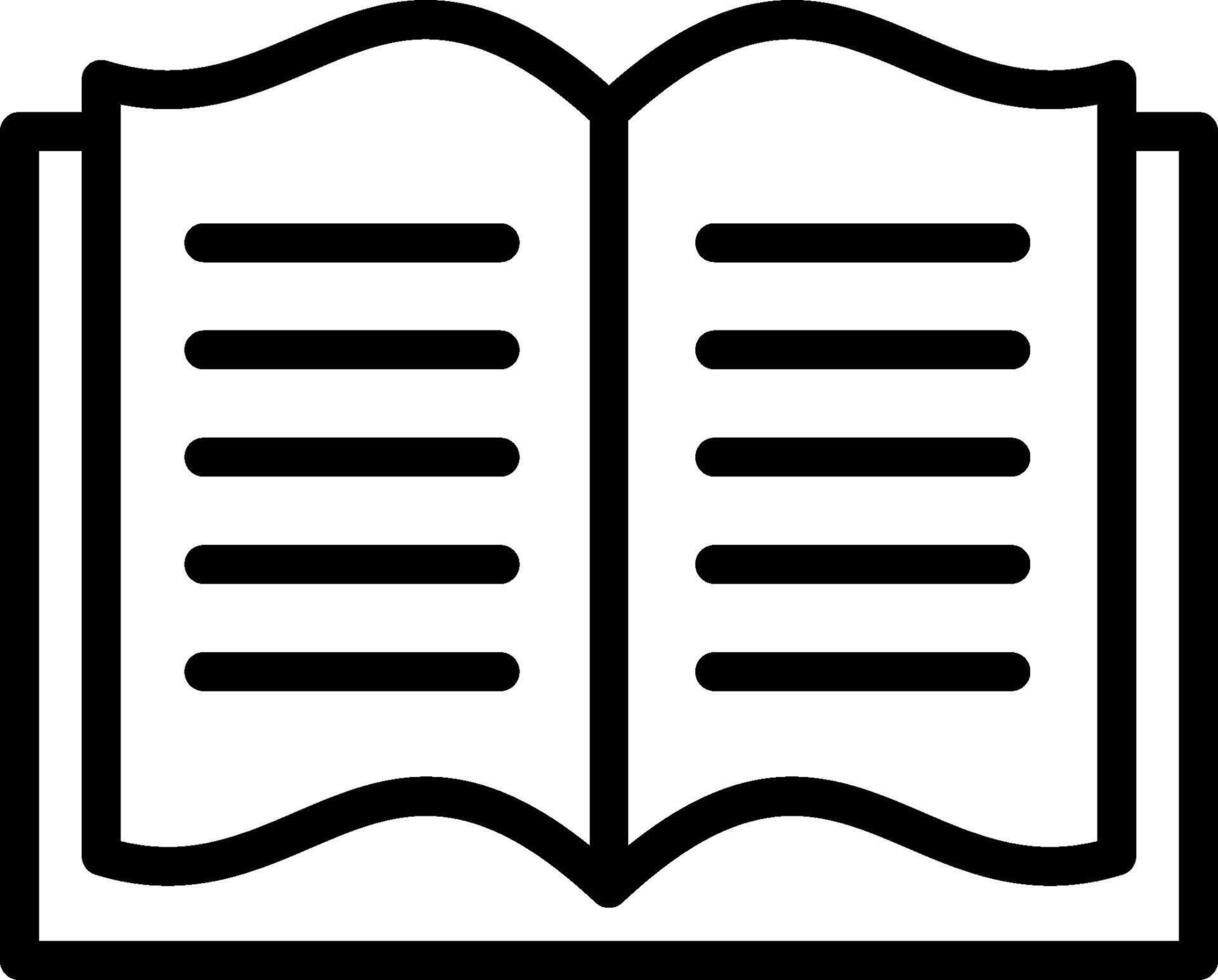 An open book icon on a white background vector