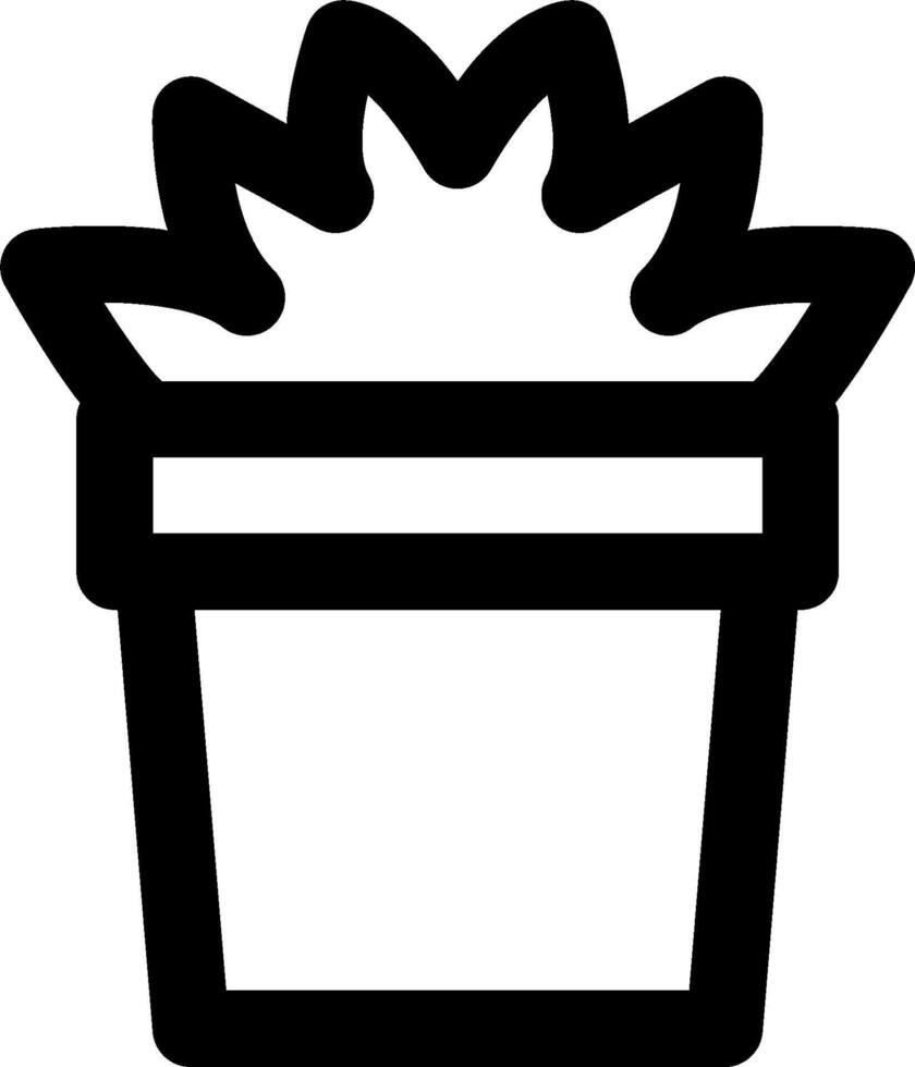 A black and white icon of a flower pot vector