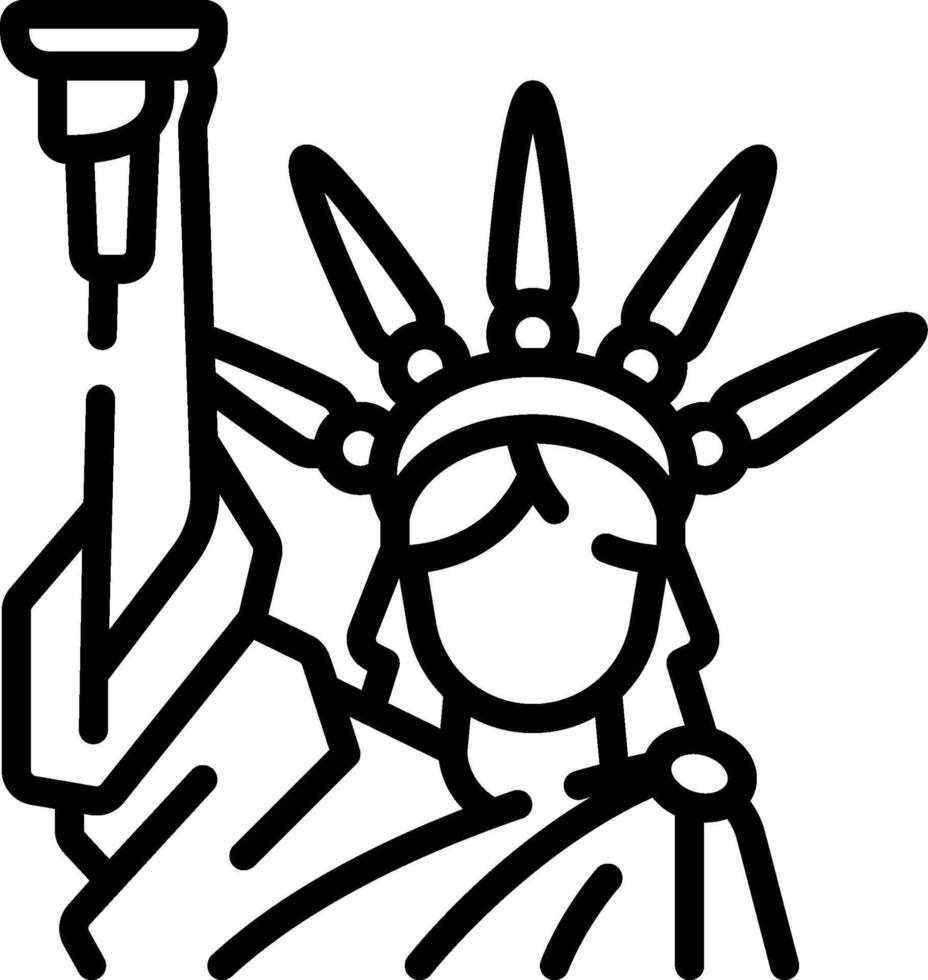 The statue of liberty is holding a torch vector