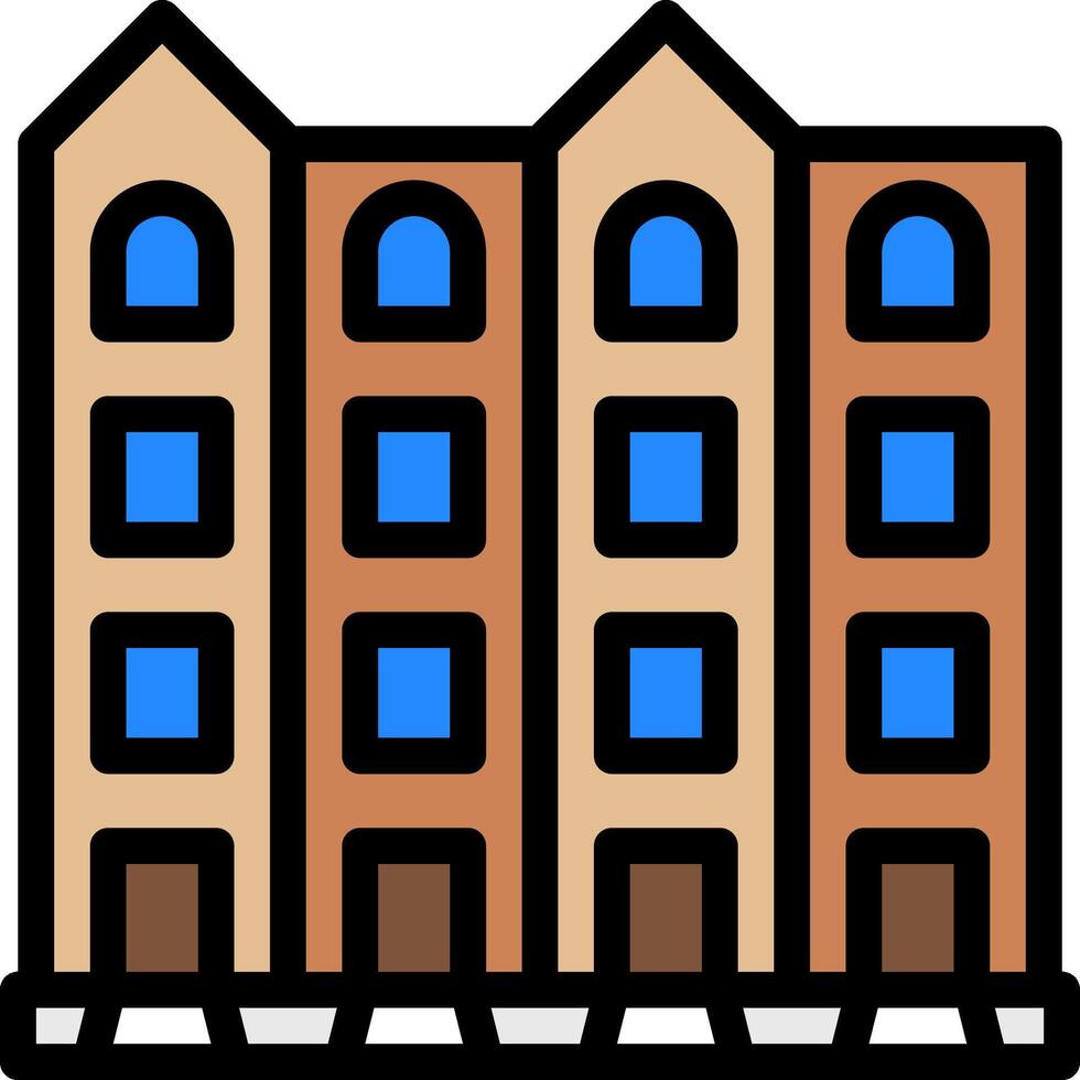 A building with windows and a door vector
