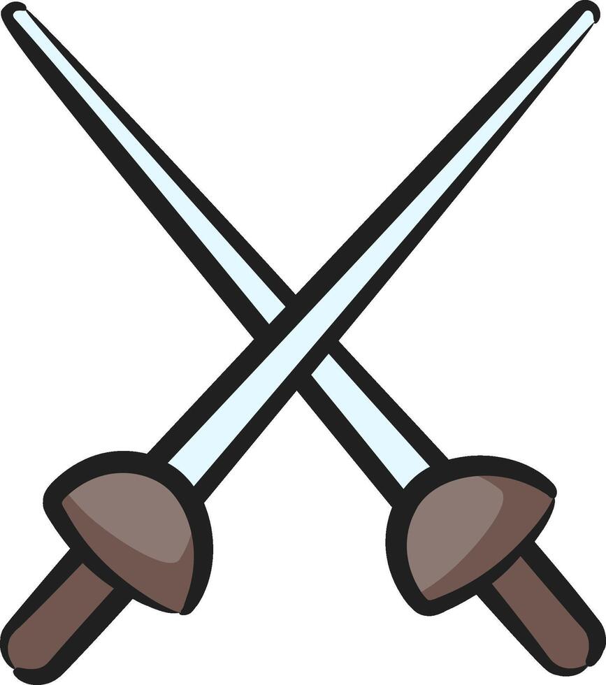 Two crossed swords clip art vector