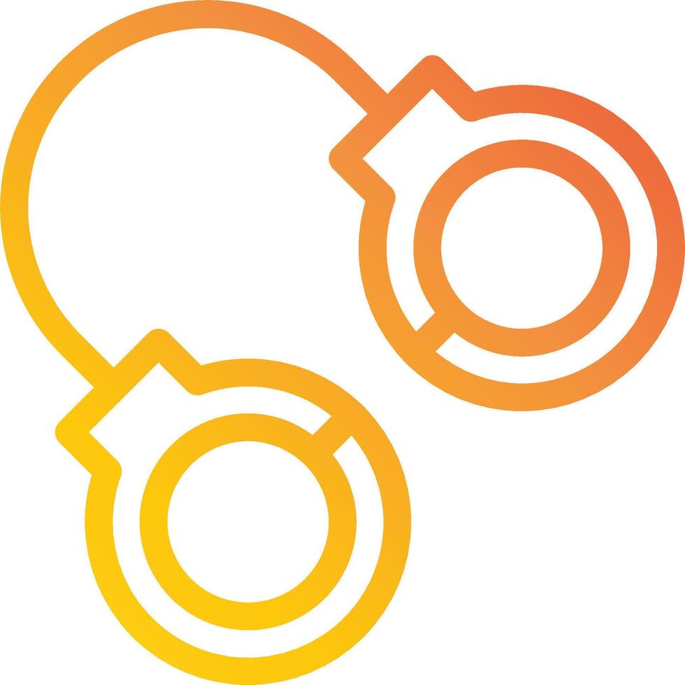 A yellow and orange icon of two handcuffs vector