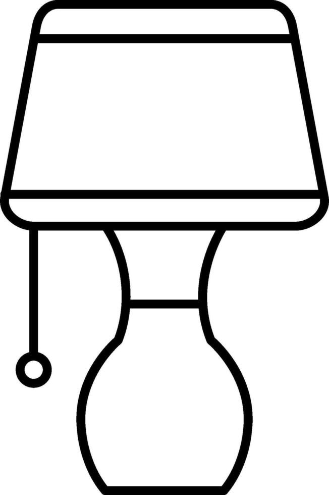 A black and white illustration of a lamp vector