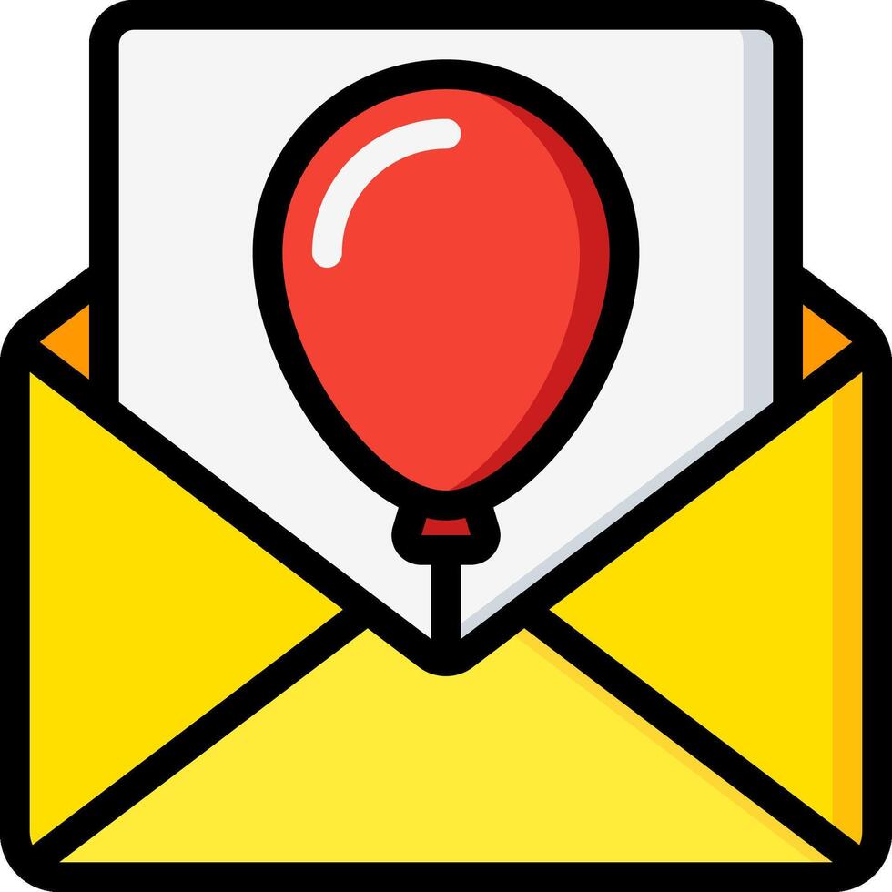 An envelope with a red balloon inside vector