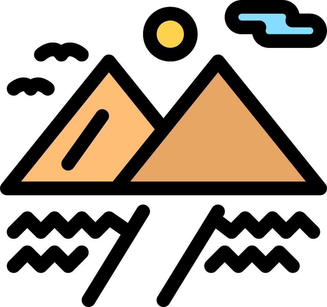 Egyptian pyramids icon vector
