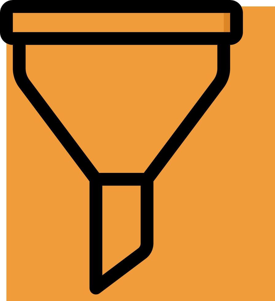 A funnel icon on an orange background vector