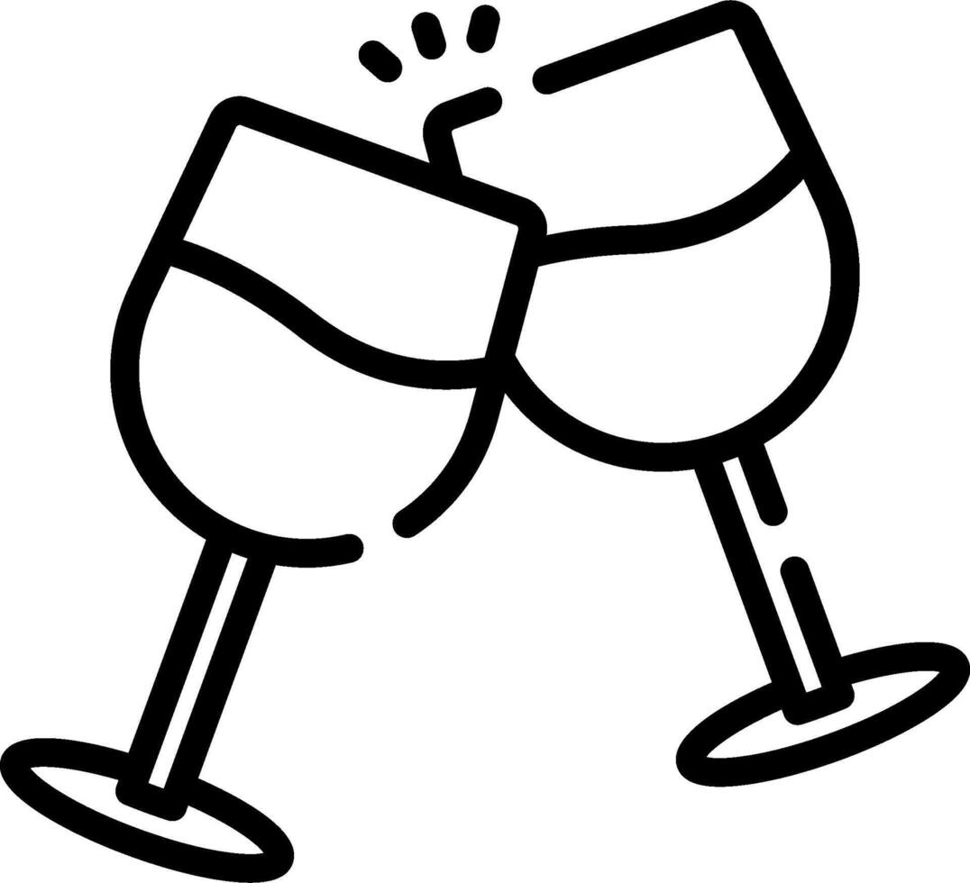 Two wine glasses with a toast icon vector