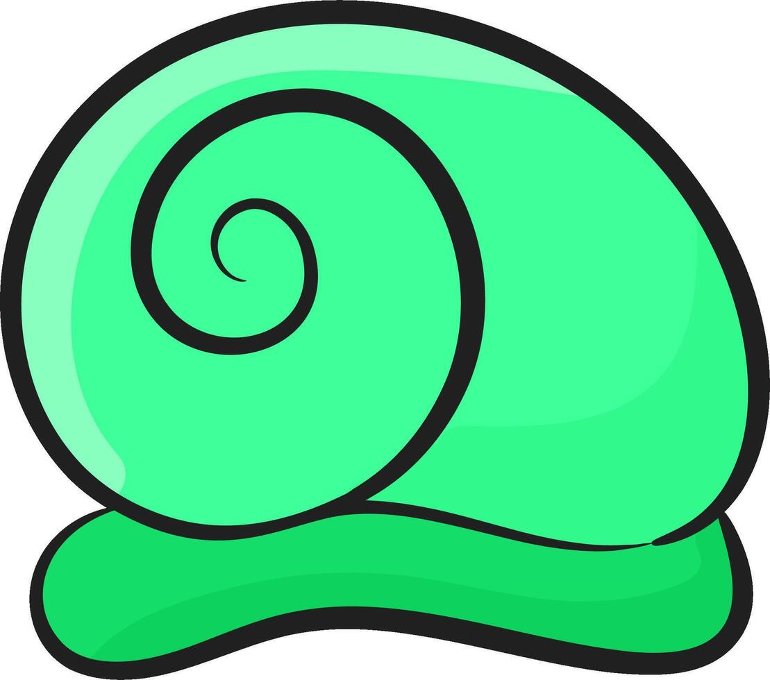 A green snail hat with a black and white background vector