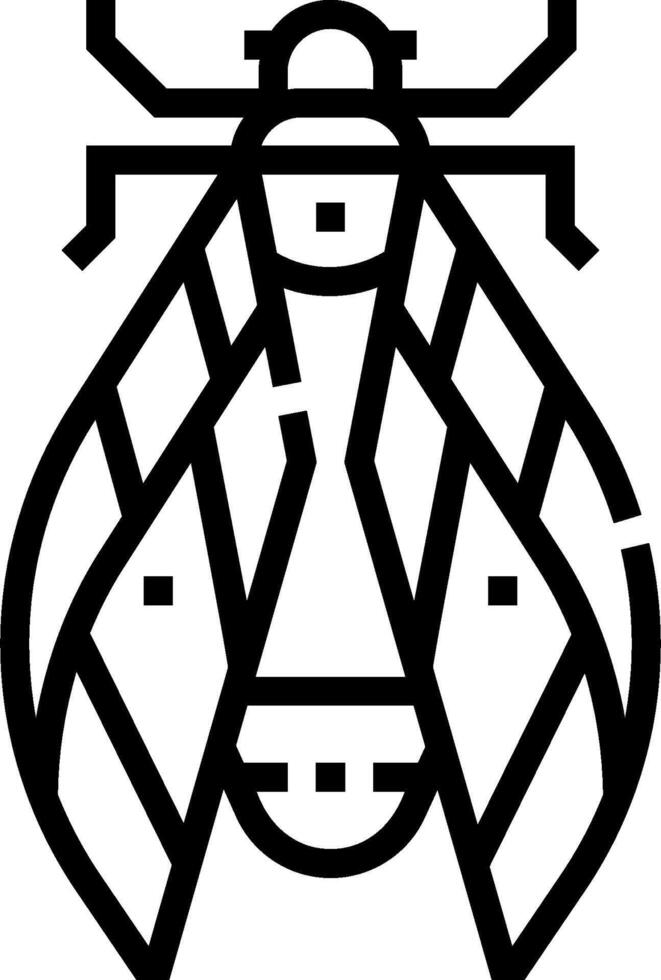 A black and white logo of a bug vector