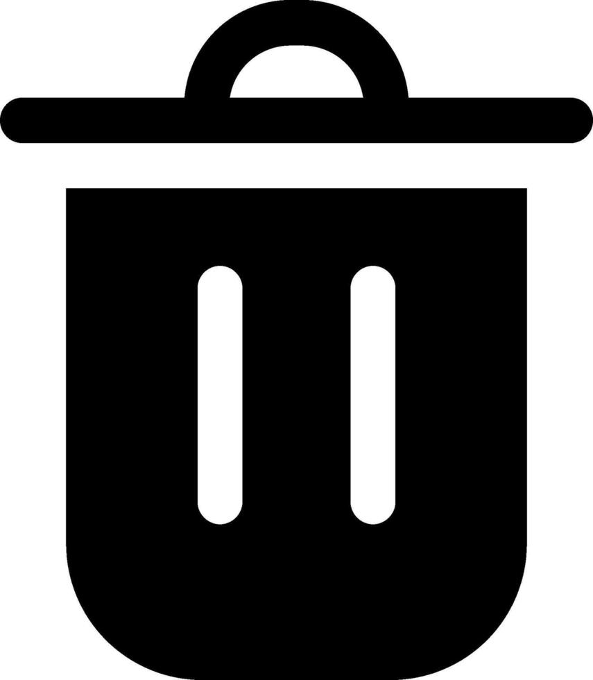 A black trash can icon on a white background vector