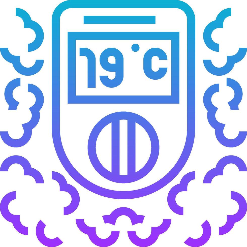 A thermometer with the temperature of 19 degrees vector
