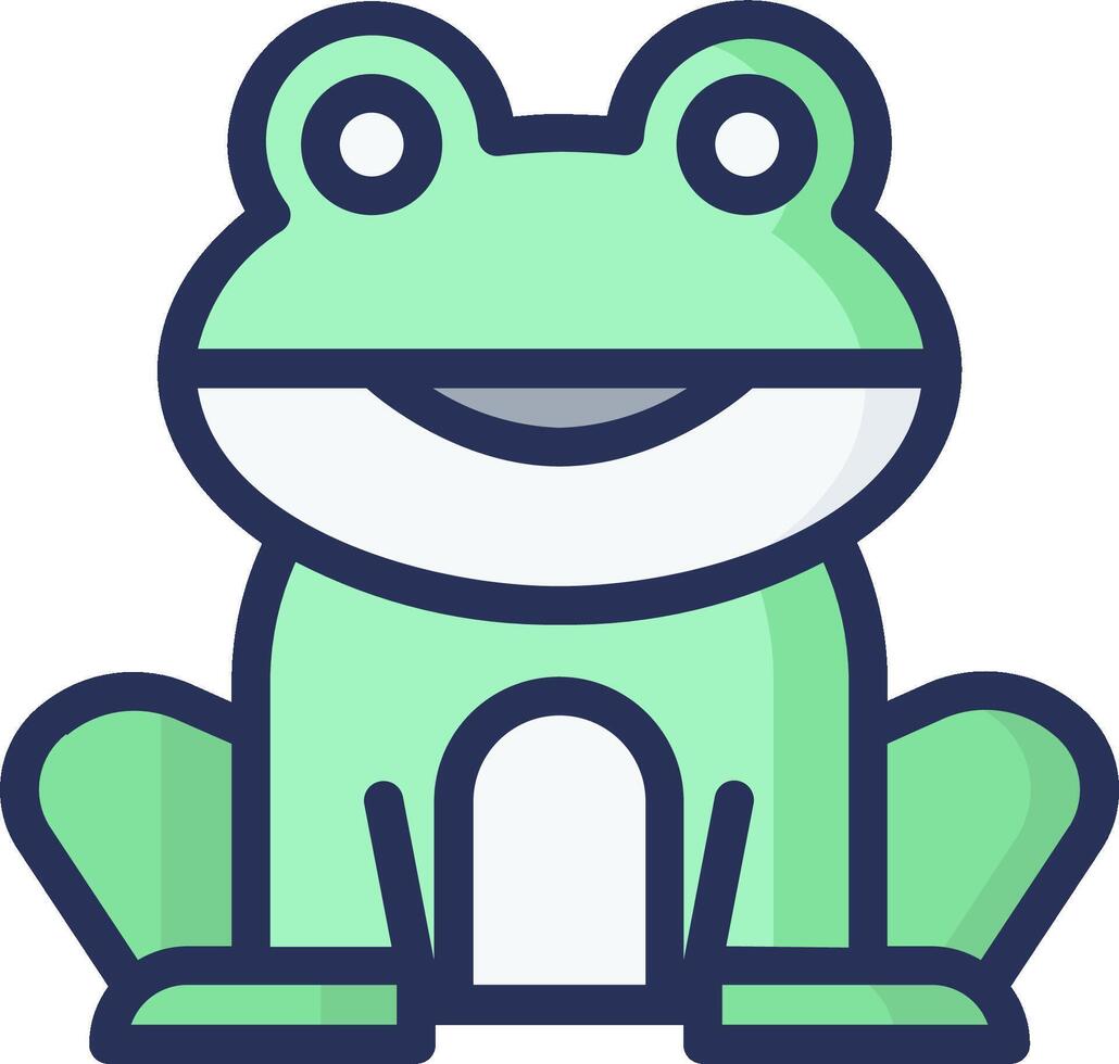 A green frog with a smile on its face vector