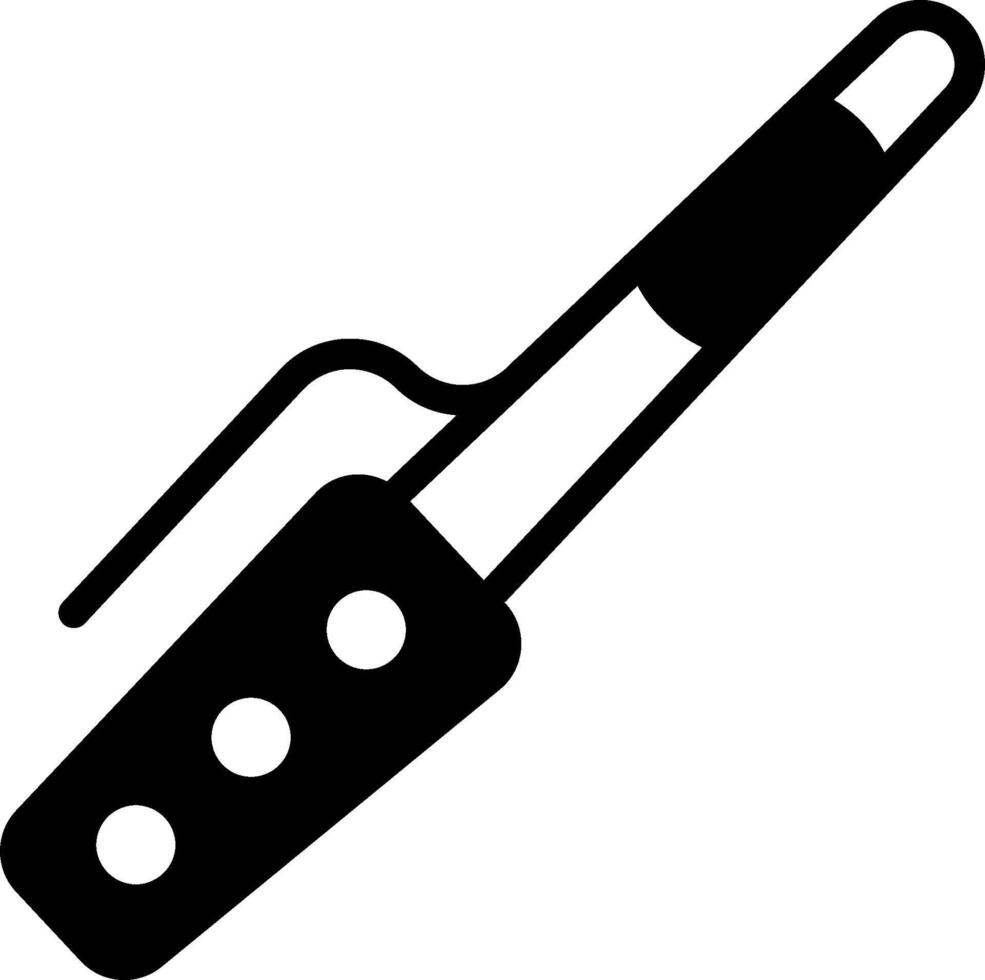 A black and white icon of a knife vector