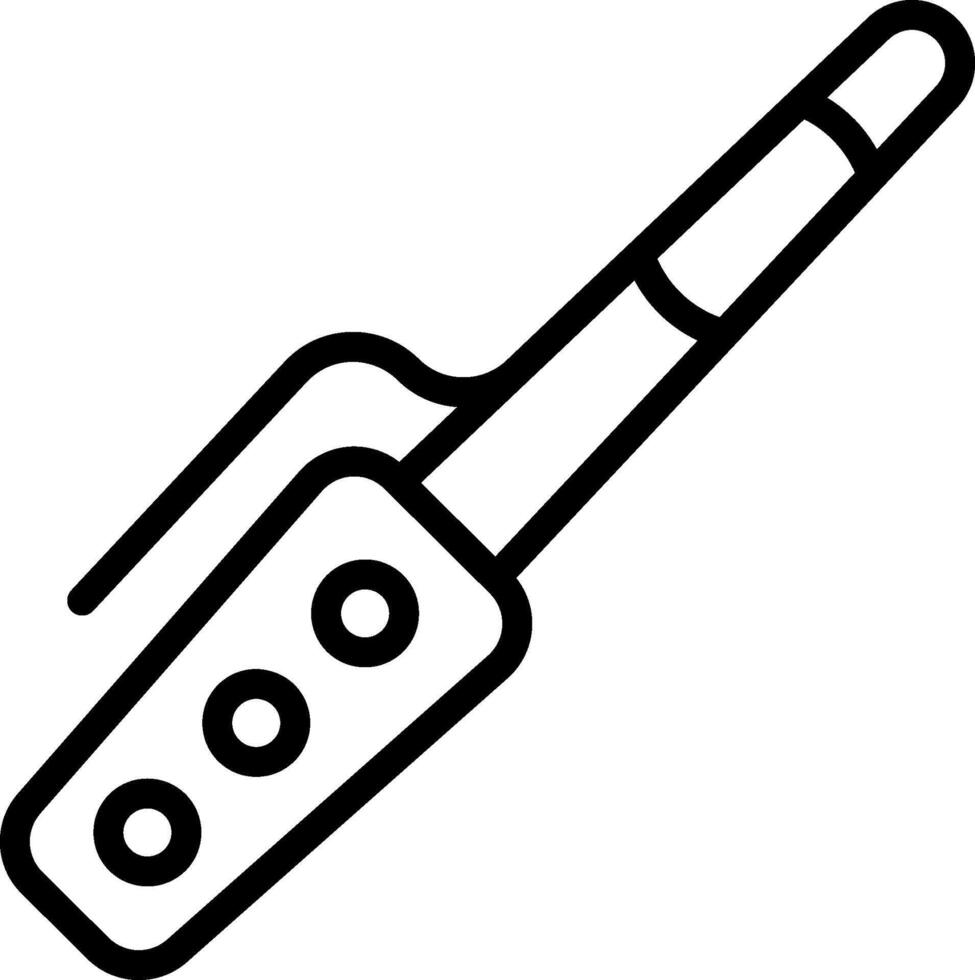 A black and white drawing of a screwdriver vector