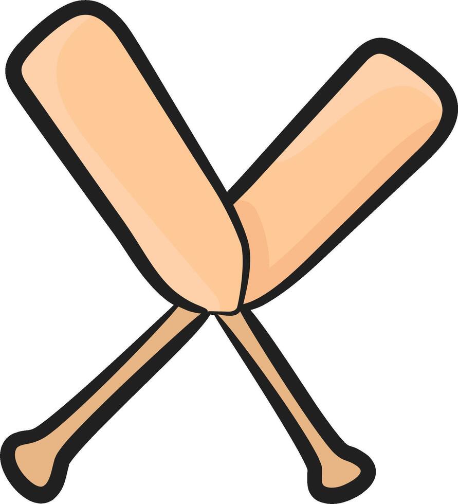 Two baseball bats with crossed handles vector