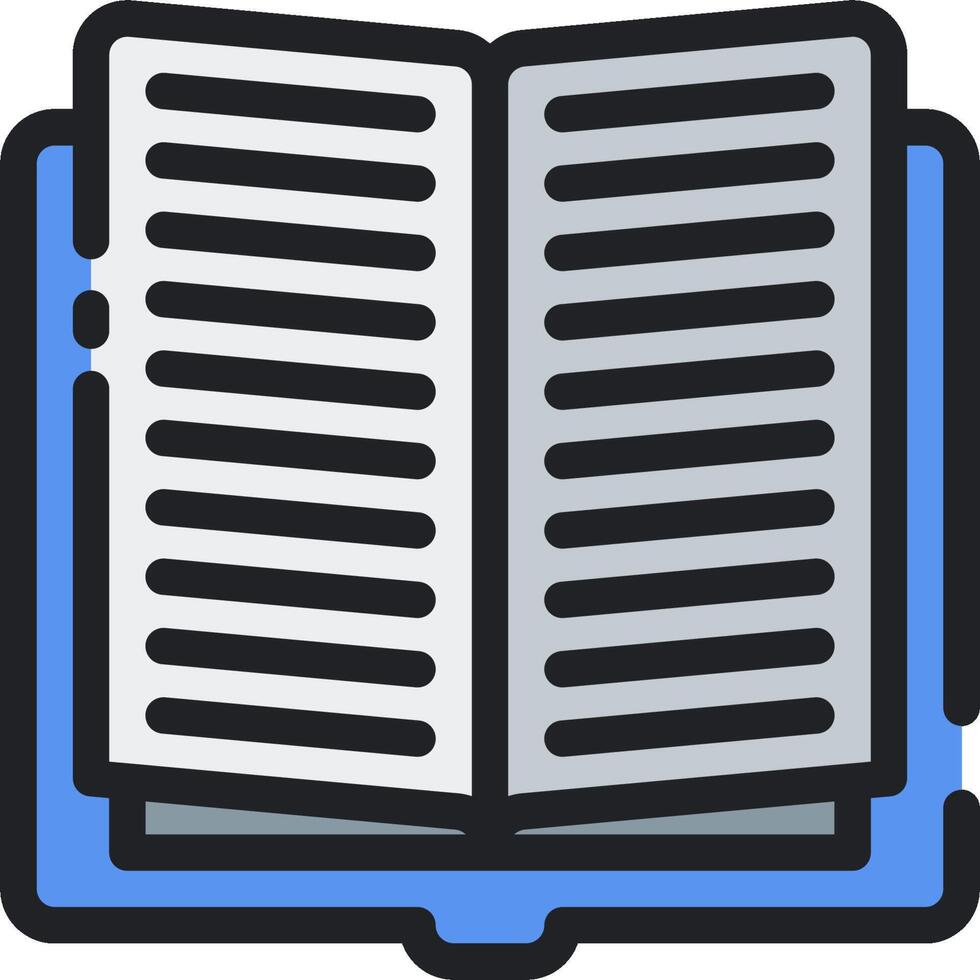 An open book icon on a white background vector