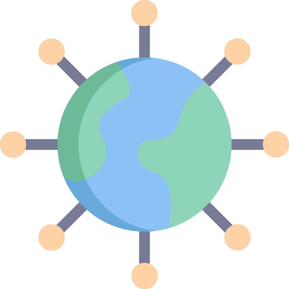A globe with people connected to it vector