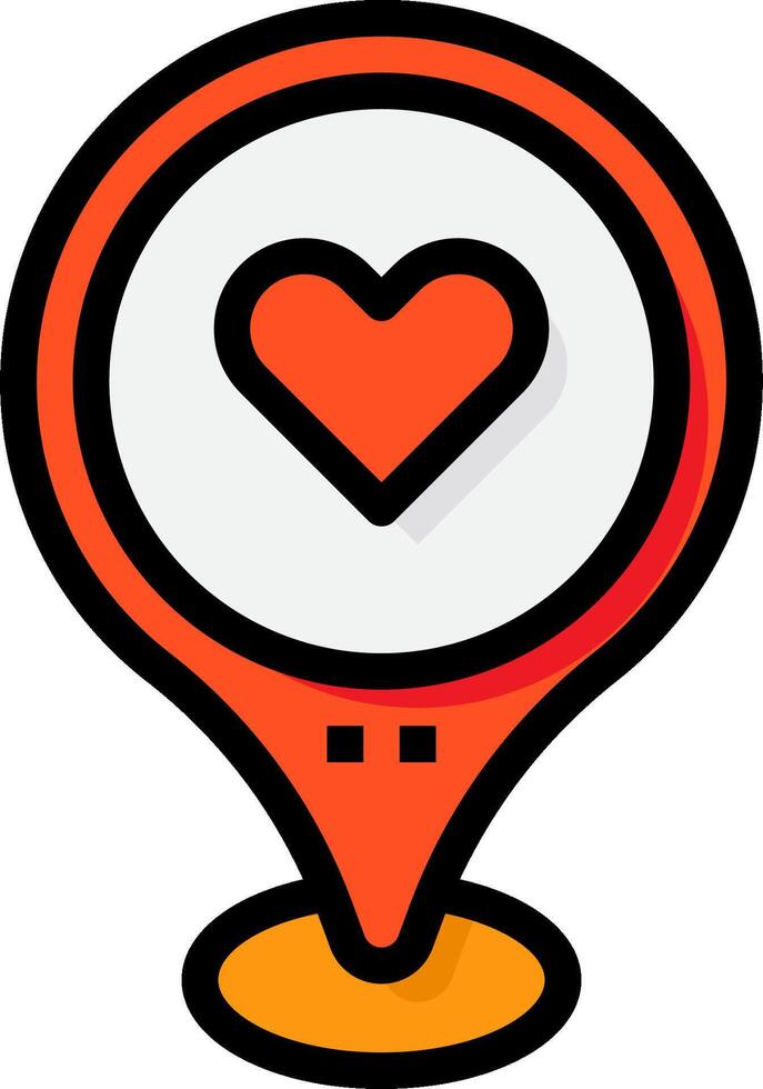 A heart icon on a map pointer vector