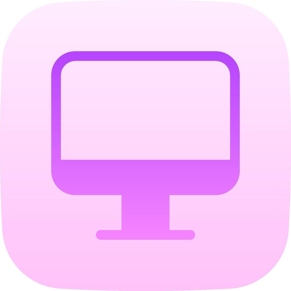 A computer monitor with a purple background vector