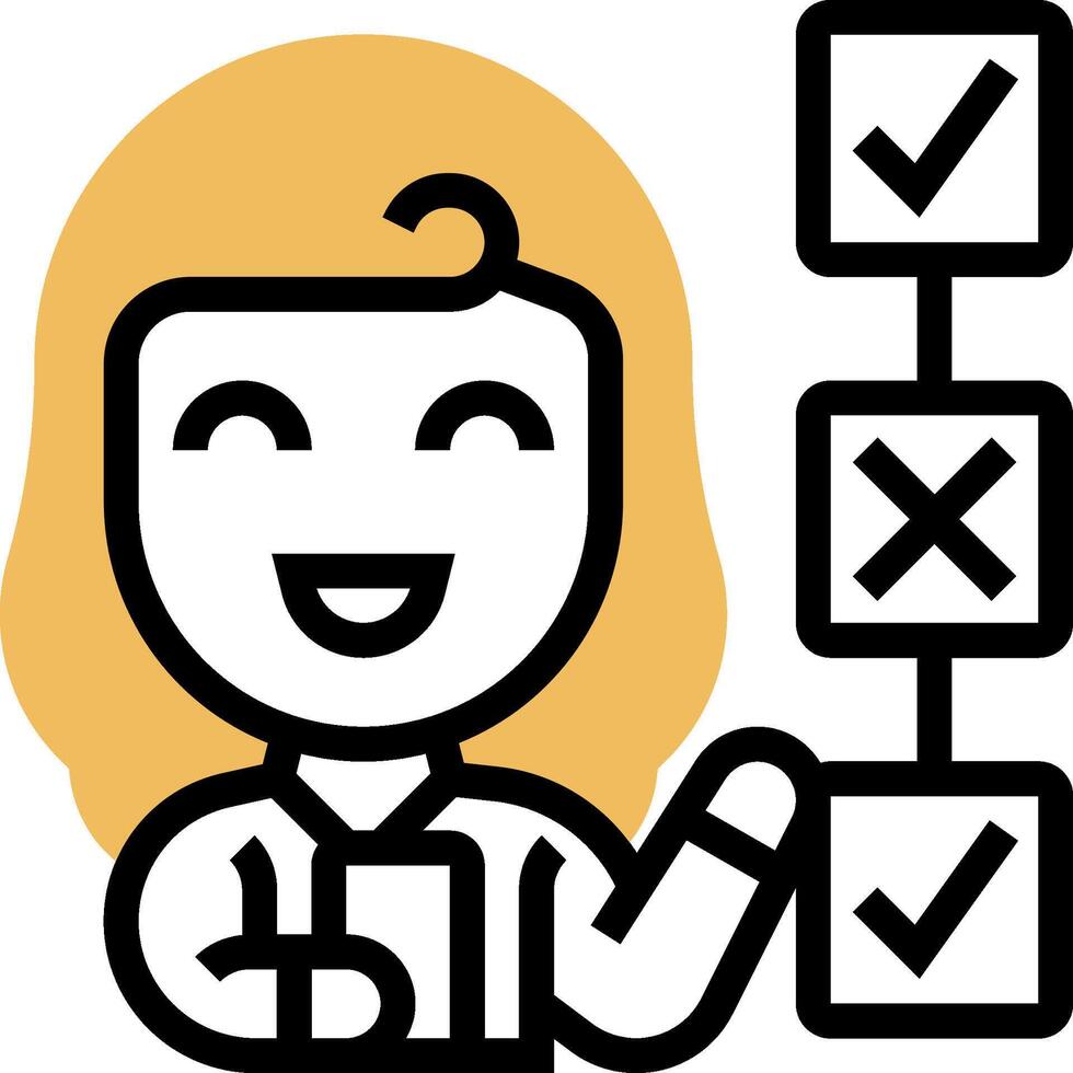A woman holding a checklist with check marks vector