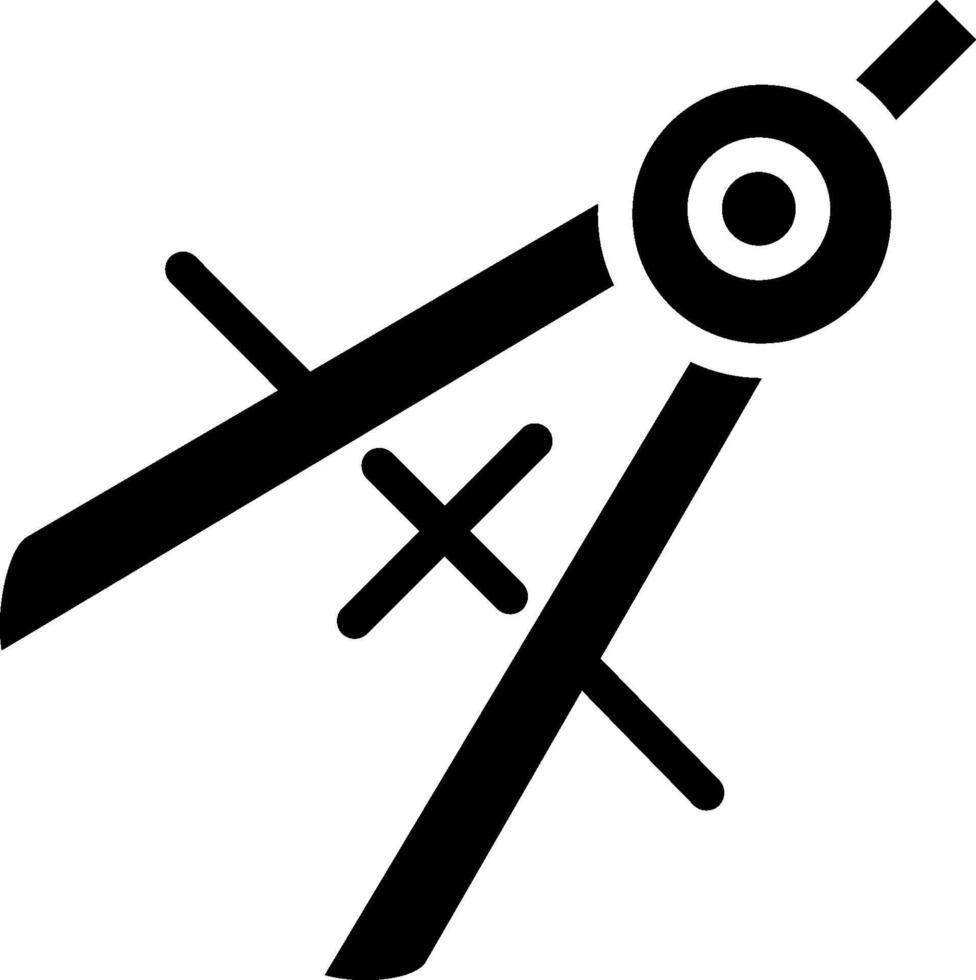 A black and white drawing of a compass vector