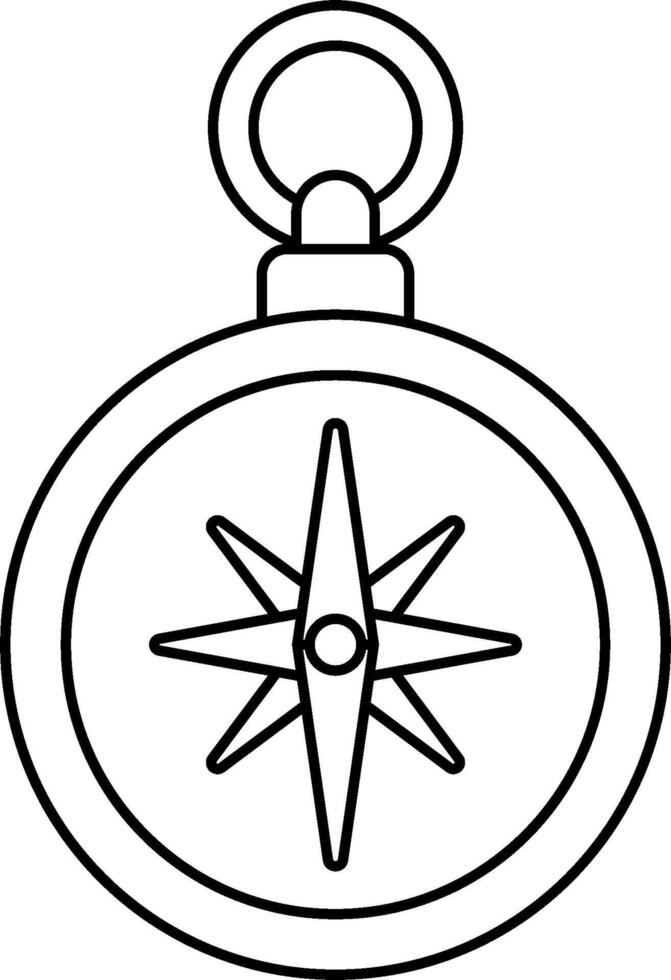 A compass icon in black and white vector
