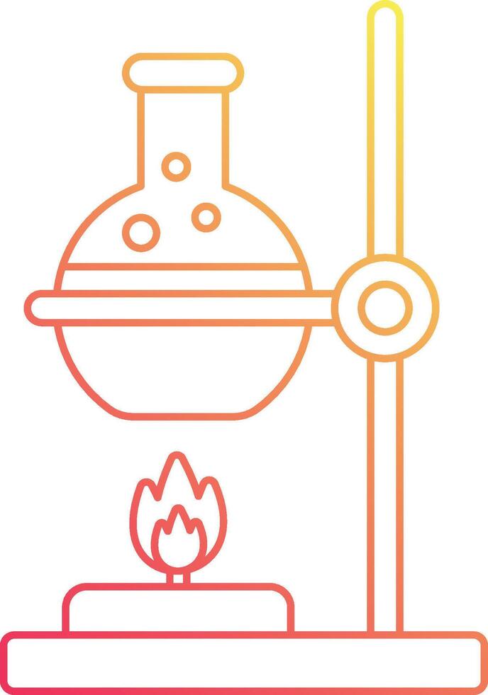 A laboratory flask with a flame on top vector