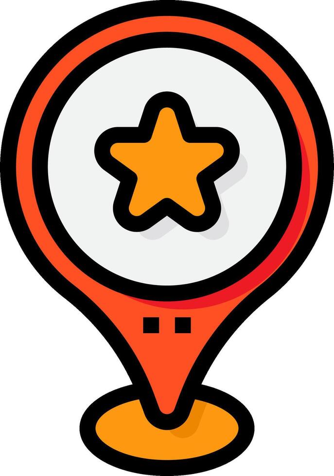 A star on a map pointer icon vector