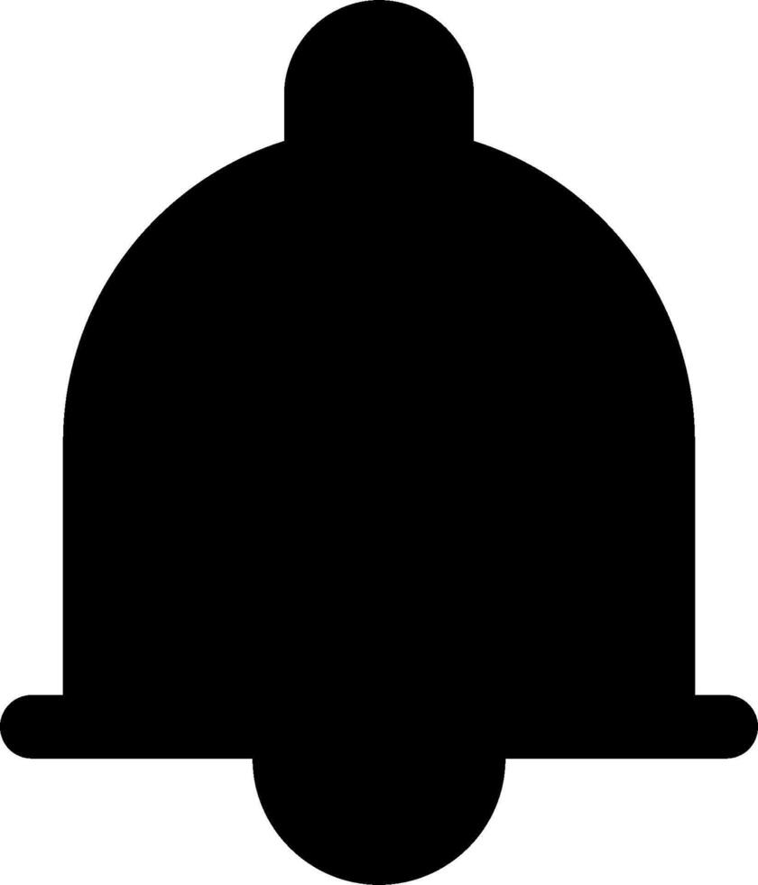 A black and white silhouette of a bell vector