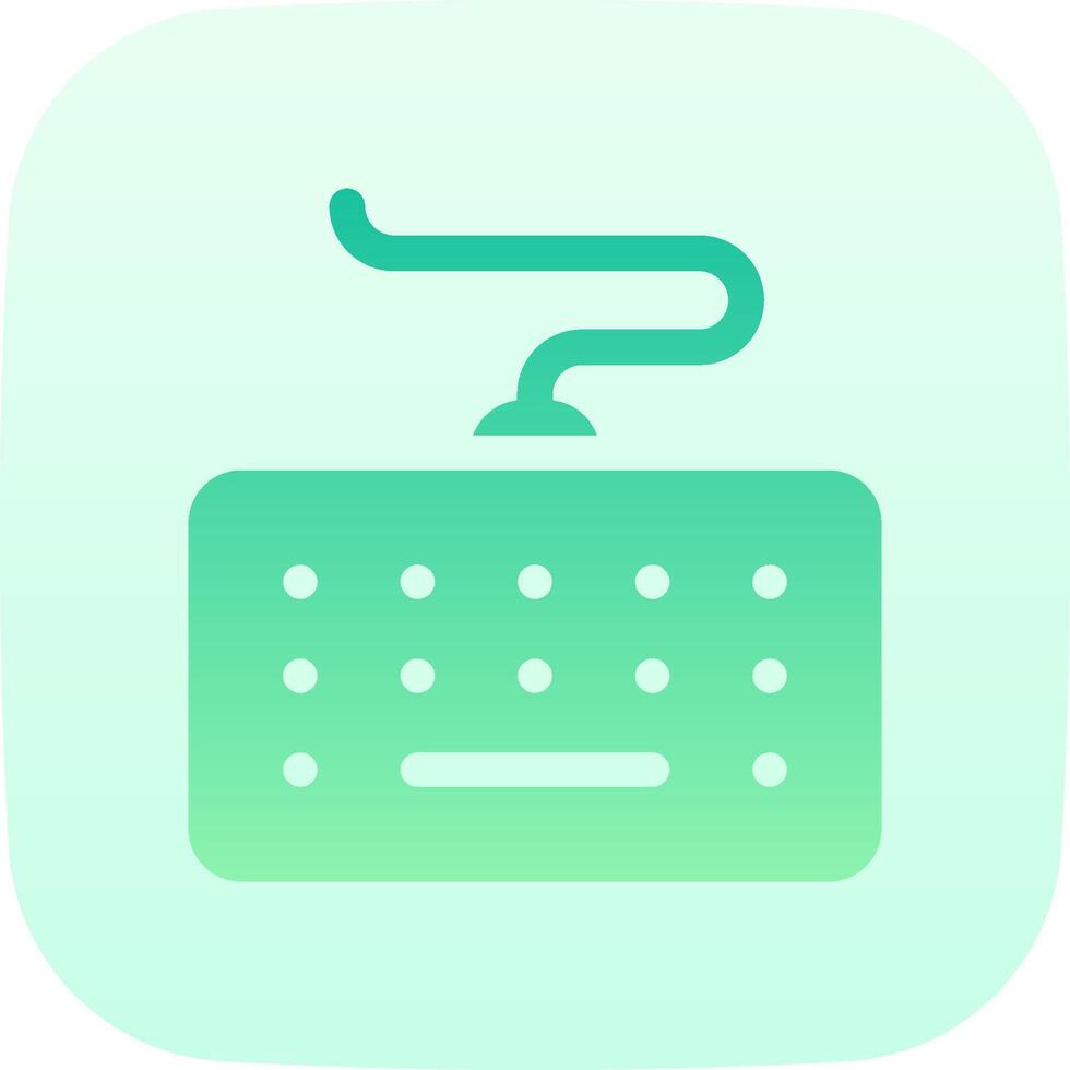 A green and white icon with a keyboard vector
