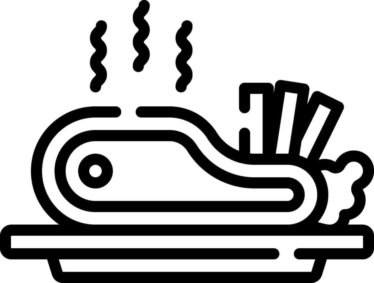 A black and white illustration of a roast turkey vector