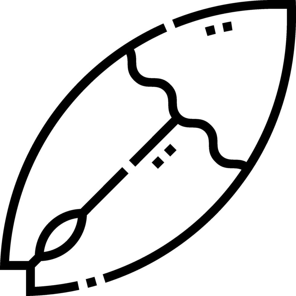 A black and white outline of a football vector