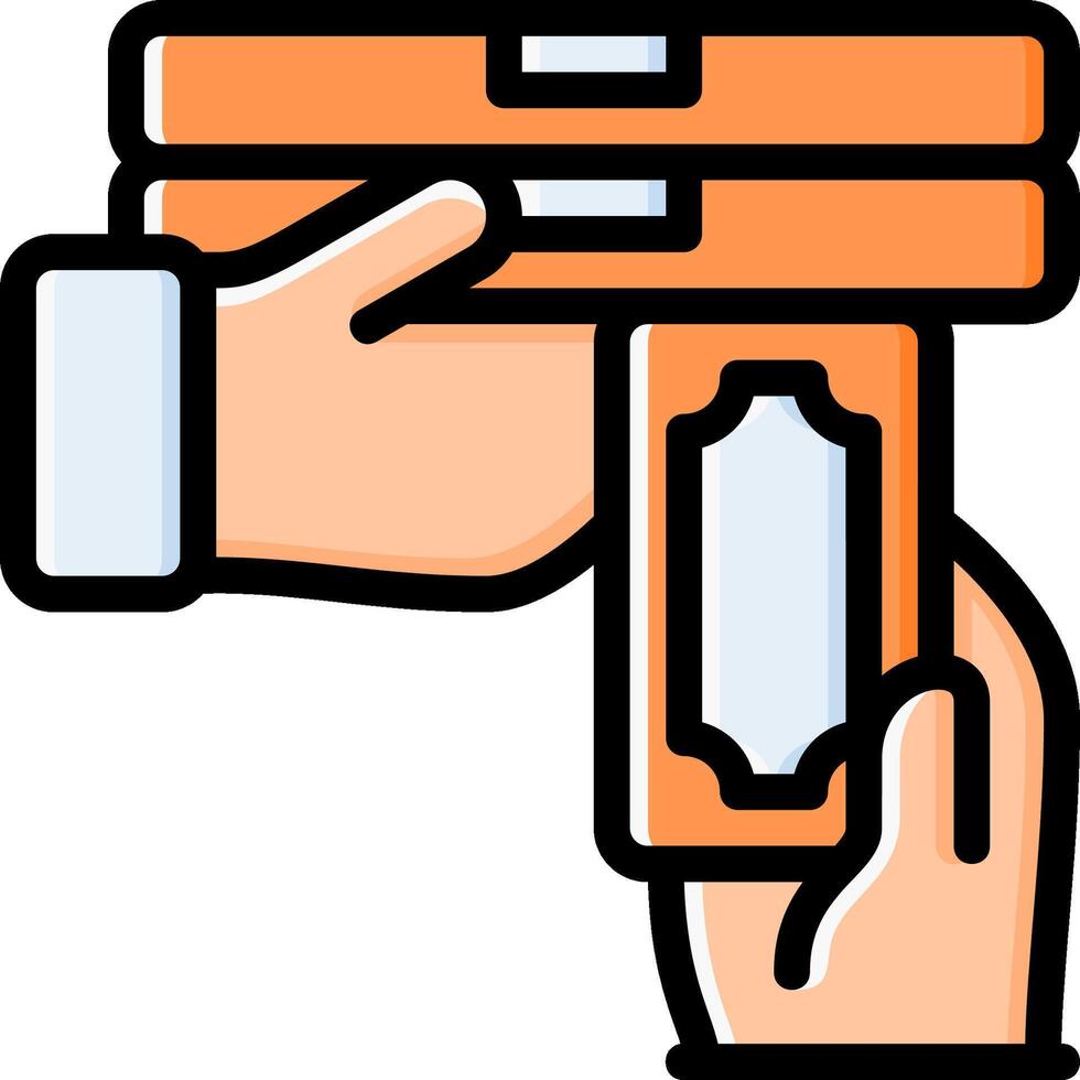 A hand holding a suitcase with money in it vector