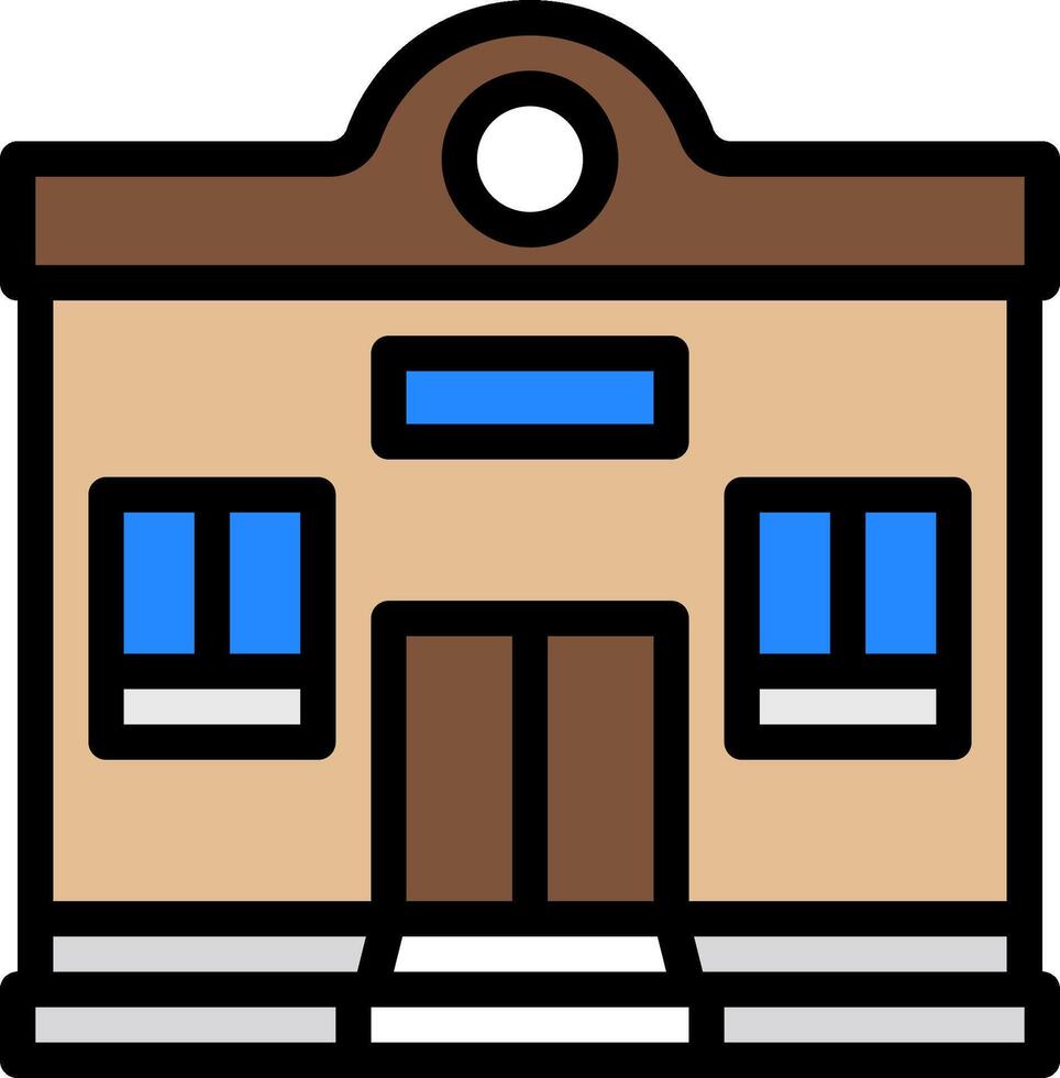 A building with a clock on the front vector