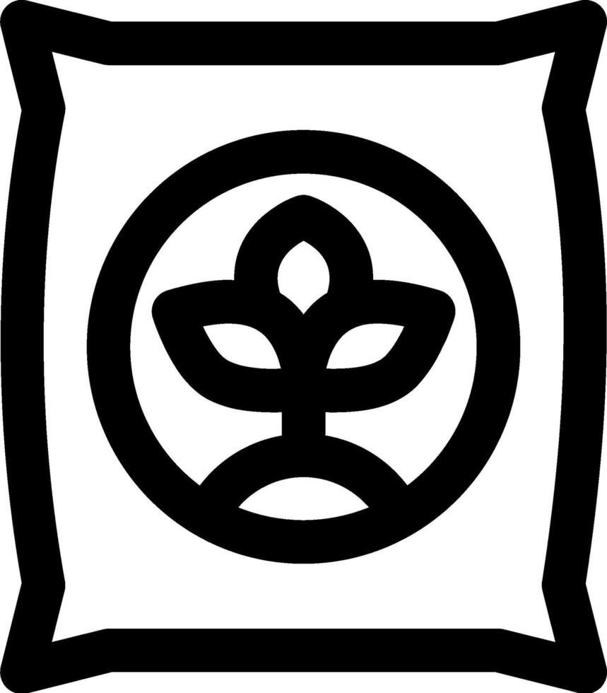 A black and white image of a plant in a pillow vector