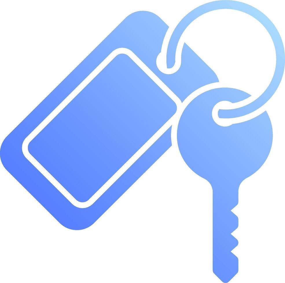 A blue key and a keychain vector