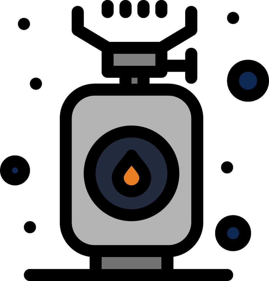 A gas stove with a light bulb on top vector