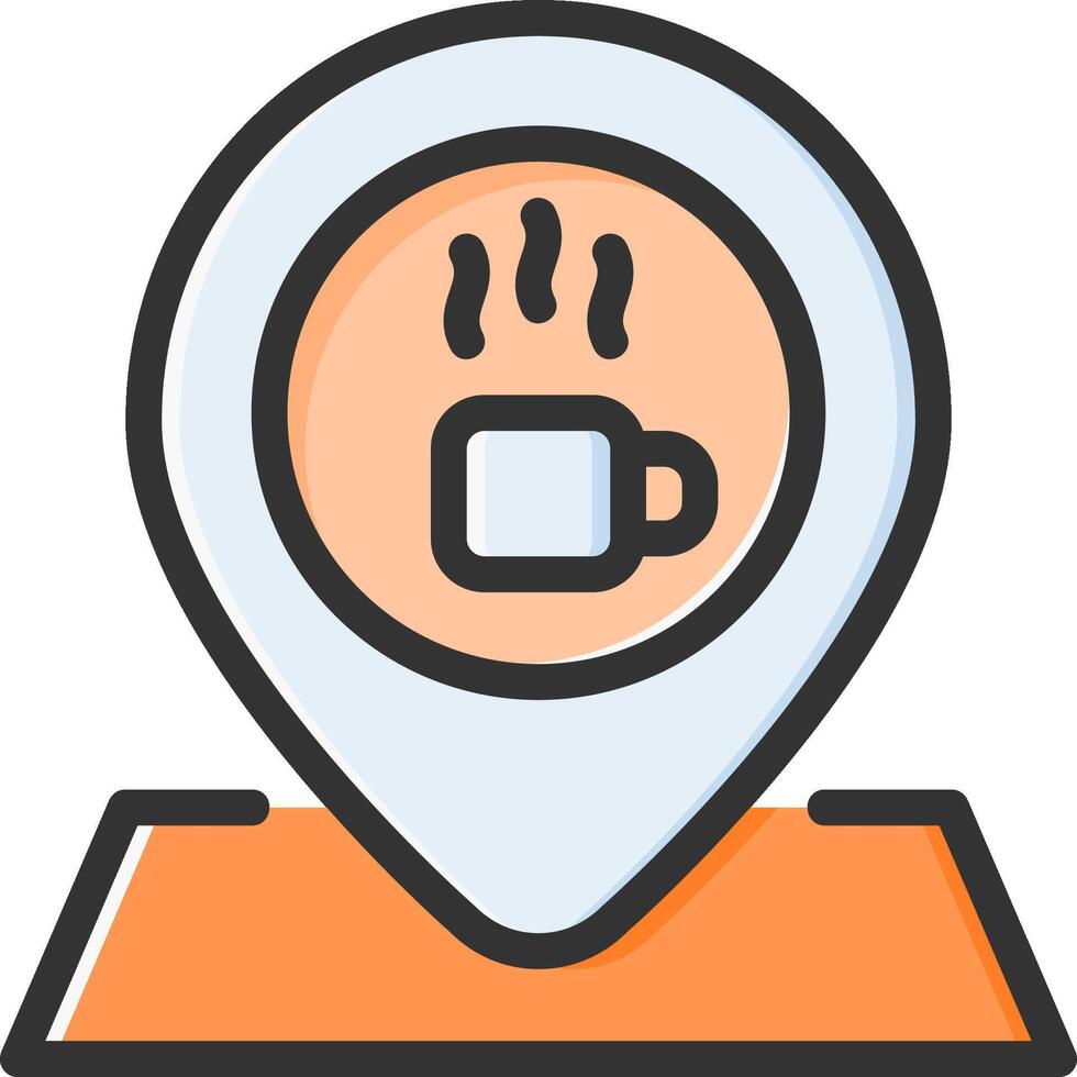 Coffee map pin icon illustration design vector