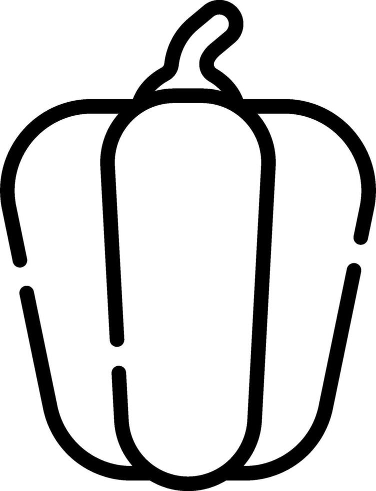 A black and white outline of a pepper vector