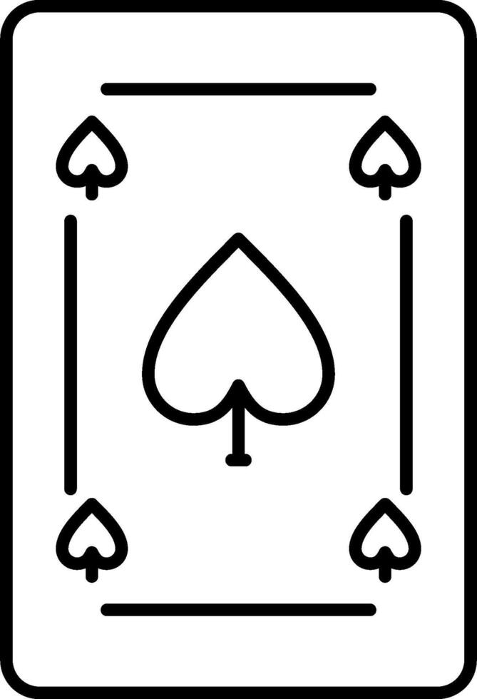 A playing card icon with four spades vector