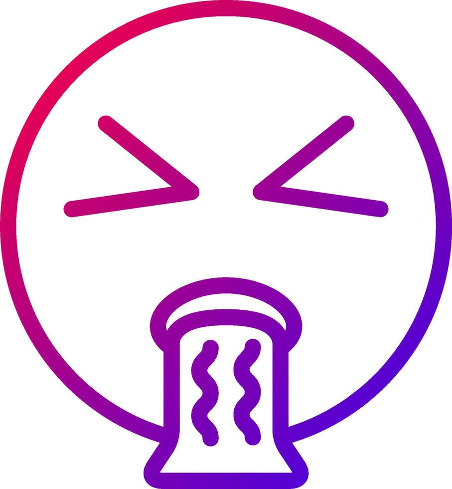 A purple and pink icon of a person blowing a bubble vector
