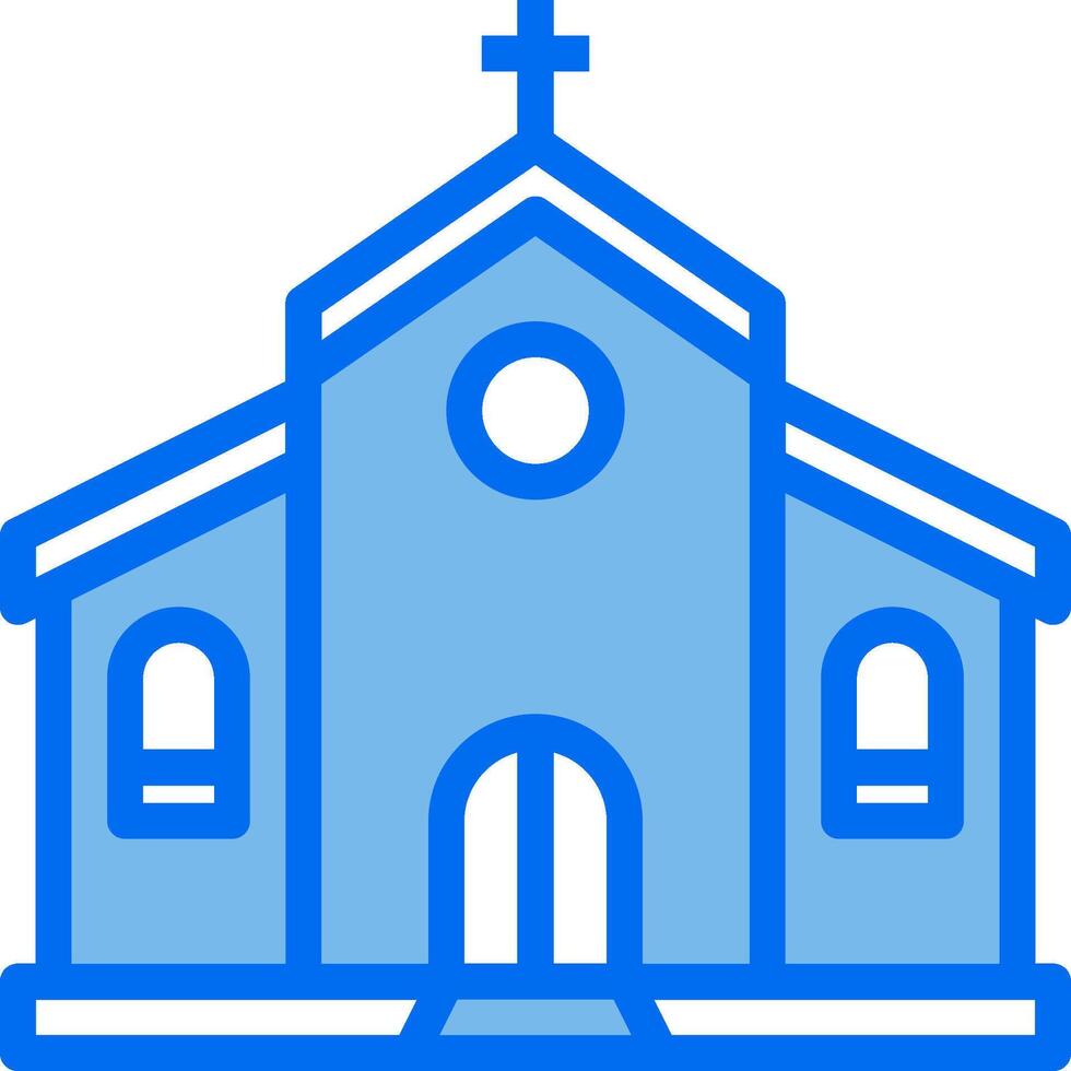 A blue church icon on a white background vector