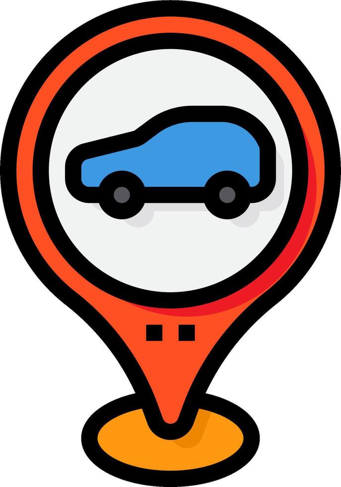 Car icon on a map pointer vector