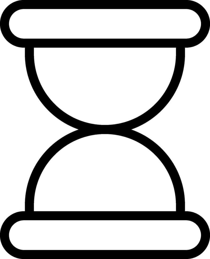 A black and white hourglass icon vector