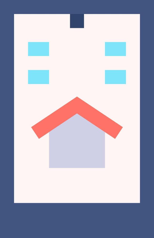 A house icon with a red roof vector