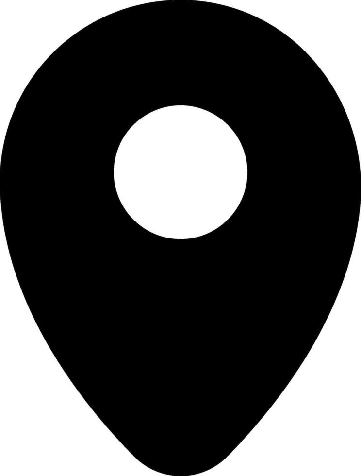 A black pin with a white circle in the center vector