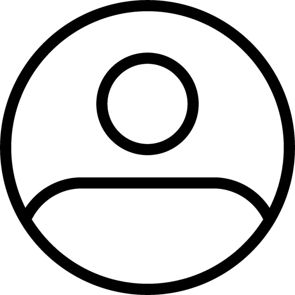 A black and white icon of a person in a circle vector