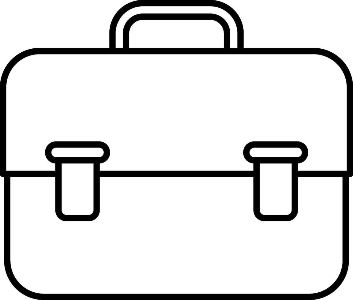 A black and white outline of a briefcase vector